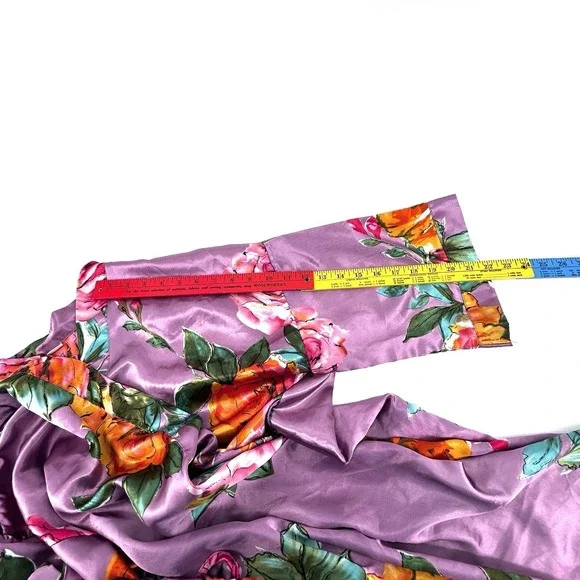 Floral Kimono Robe Romantic Coquette Cottagecore Bridal Loungewear Silky Feel - Picture 9 of 14